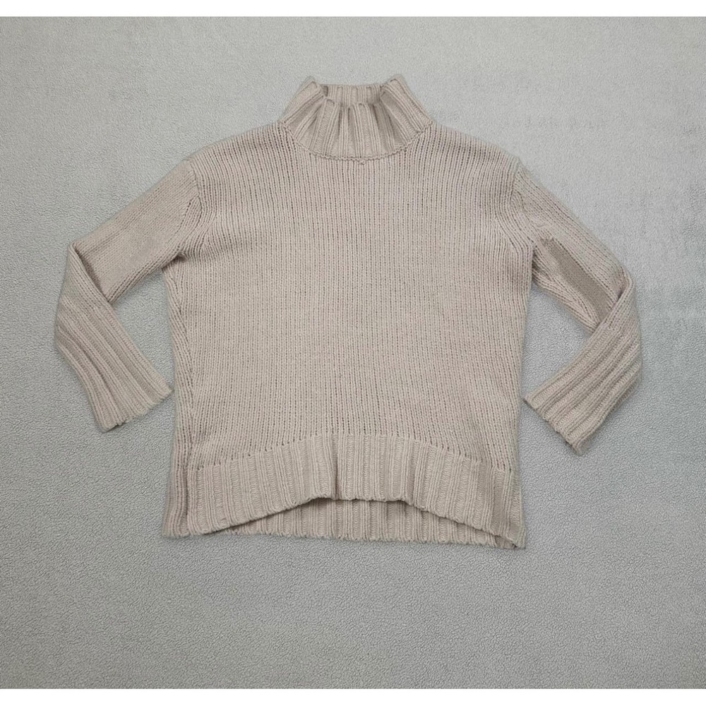 Philosophy Republic Clothing Women Beige Chenille Mock Neck Ribbed Sweater XS